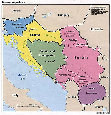 Map of the Former Yugoslavia.
